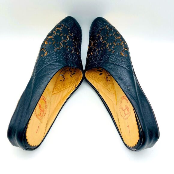 Le Cheval Best Quality Black Leather Babouche Size 7 - Picture 6 of 12